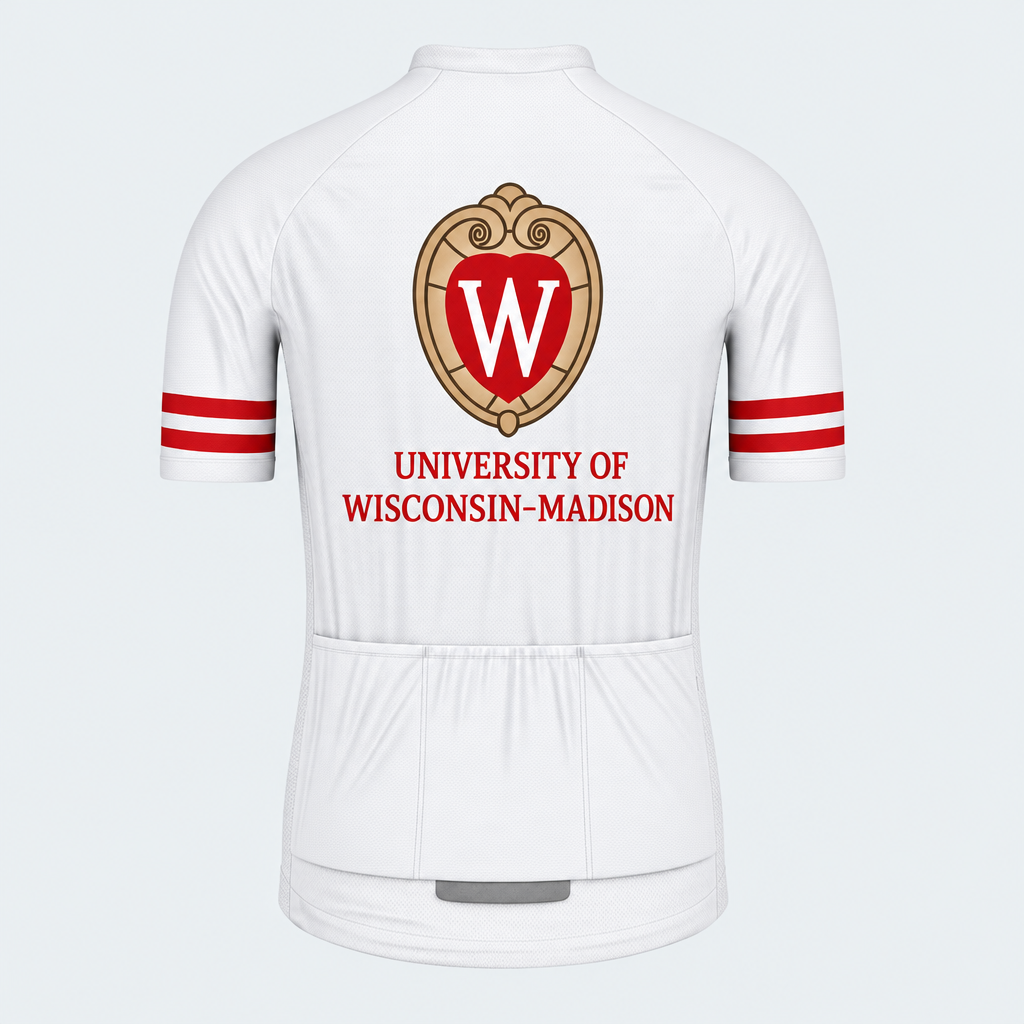 Men's Personalized Short Sleeve Cycling Jersey – University of Wisconsin- Madison Alumni Stars & Stripes - Back