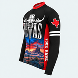 Men's Personalized Long Sleeve Cycling Jersey – Texas Longhorn Sunset - Side