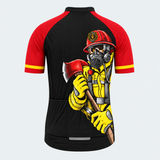 Men's Personalized Short Sleeve Cycling Jersey – US Firefighter Axe and Cross - Back