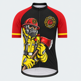 Men's Personalized Short Sleeve Cycling Jersey – US Firefighter Axe and Cross - Front