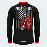 Men's Personalized Long Sleeve Cycling Jersey – US Firefighter Honor - Back