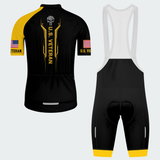 Men’s Personalized U.S. Veteran Proudly Served Gun Skull Cycling Jersey & Kit