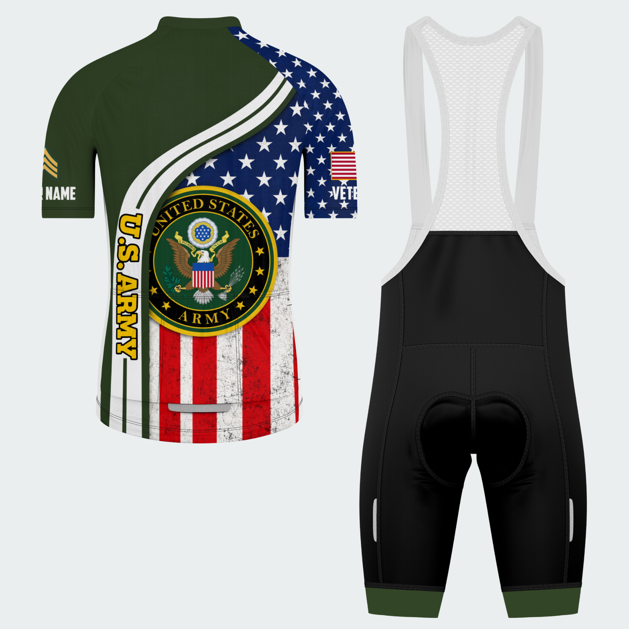 Men Personalized U.S. Army Stars & Seal Cycling Jersey & Kit — image 3