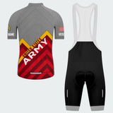 Men’s Personalized U.S. Army Veteran Rank & Name Red Chevron Cycling Jersey & Kit