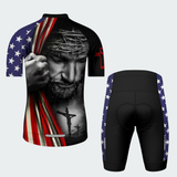 Men’s Faith and Freedom Christian Patriotic Regular Fit Cycling Kit
