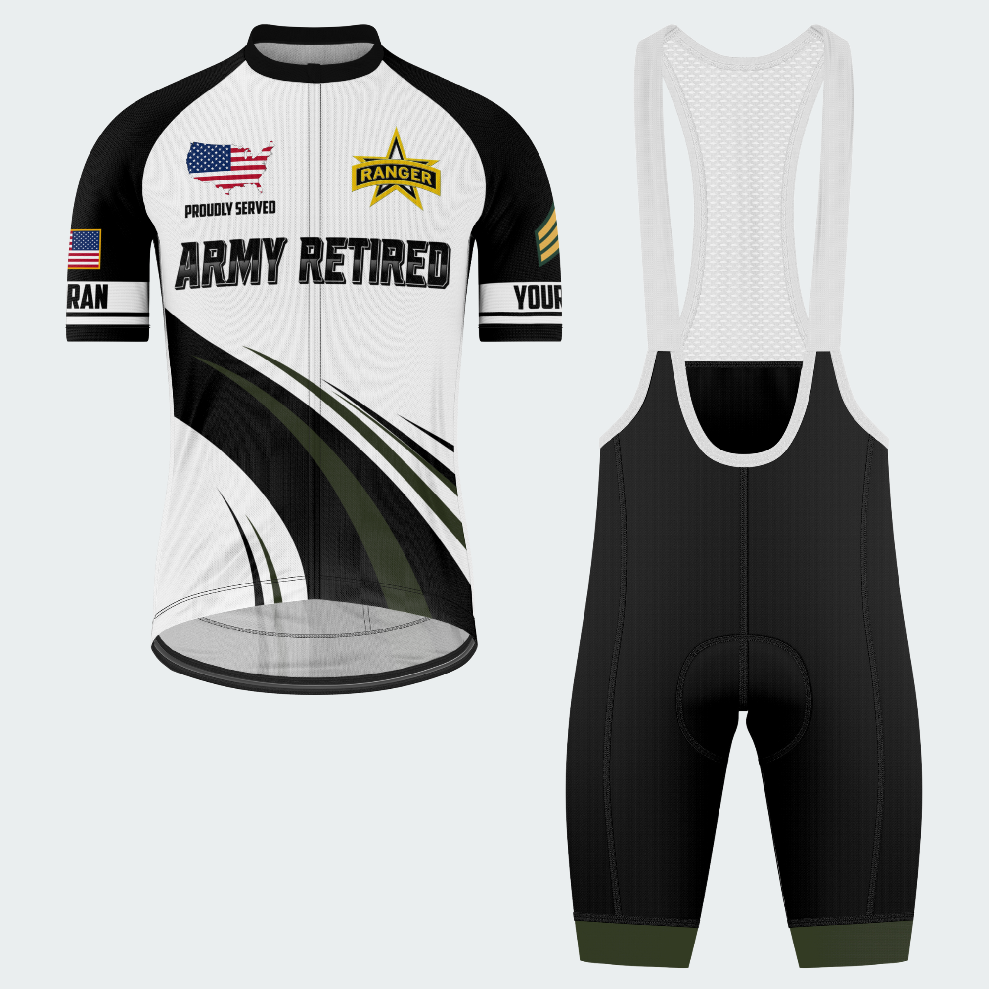 Men’s Personalized U.S. Army Retired Ranger Veteran Cycling Jersey
