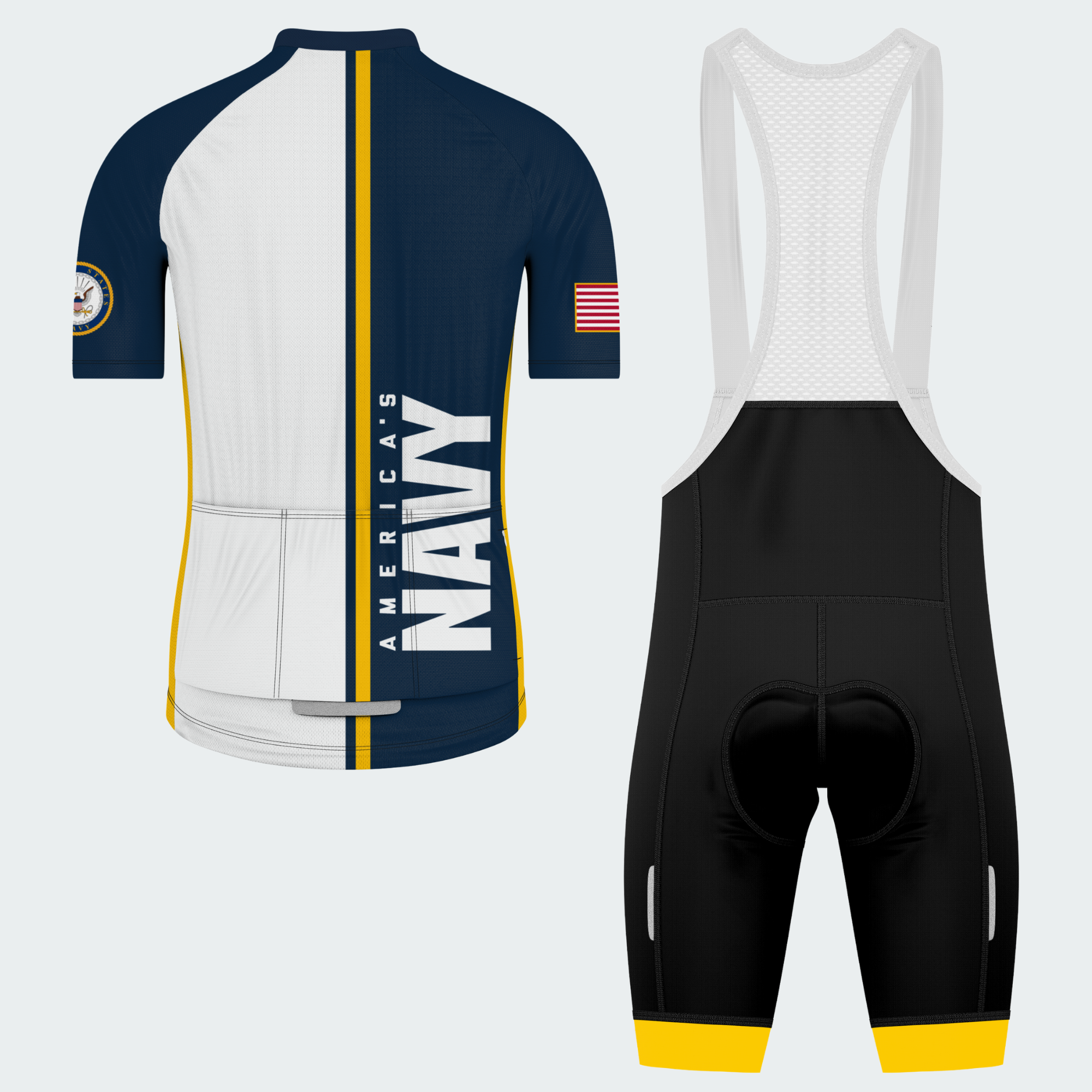 Men Personalized U.S. Navy Eagle Cycling Jersey & Kit — short sleeve bib shorts kit — image 02