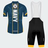 Men Personalized U.S. Navy Emblem Pride Cycling Jersey & Kit — short sleeve bib shorts kit — image 02