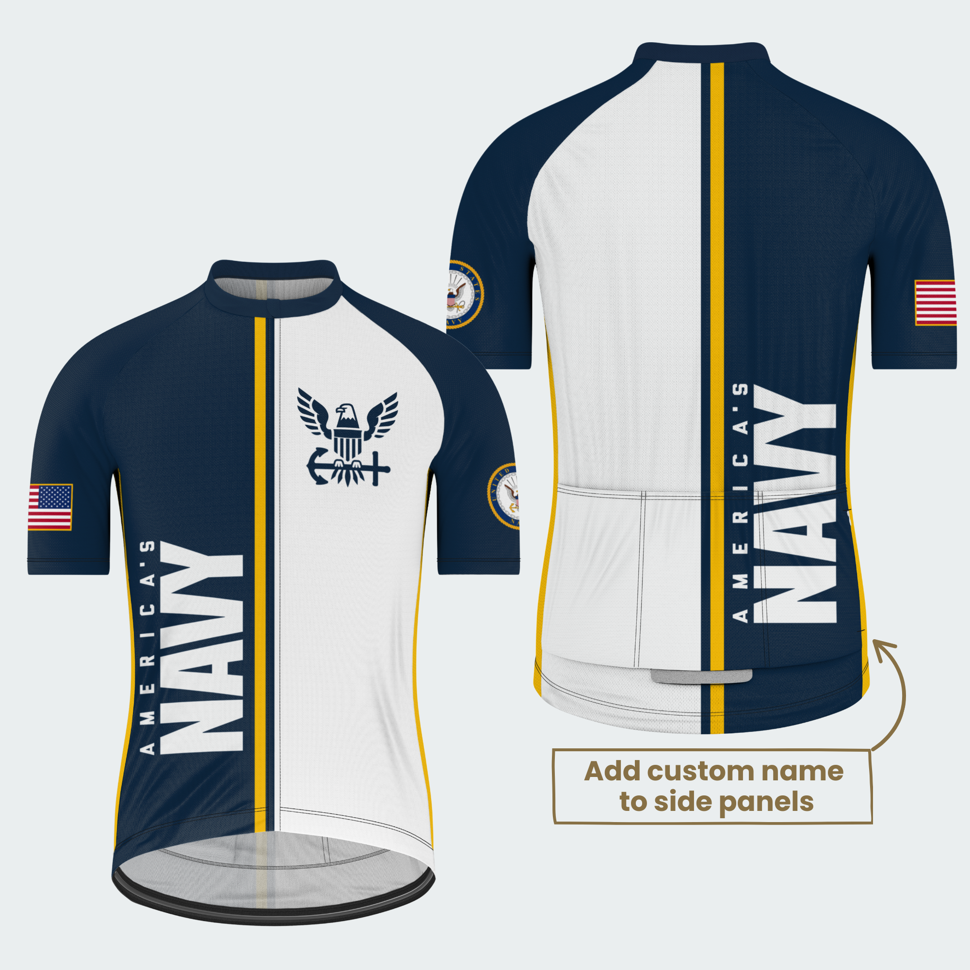 Men Personalized U.S. Navy Eagle Cycling Jersey & Kit — short sleeve jersey — featured image