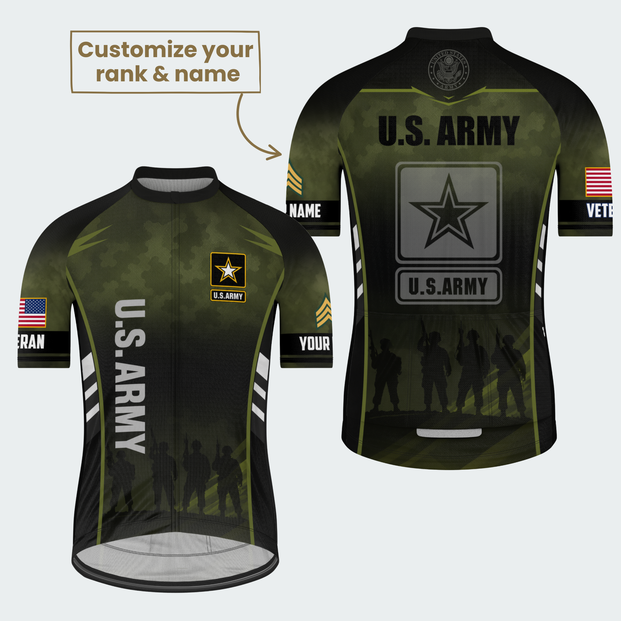 Men Personalized U.S. Army Brotherhood Ride Cycling Jersey & Kit — short sleeve jersey — featured image