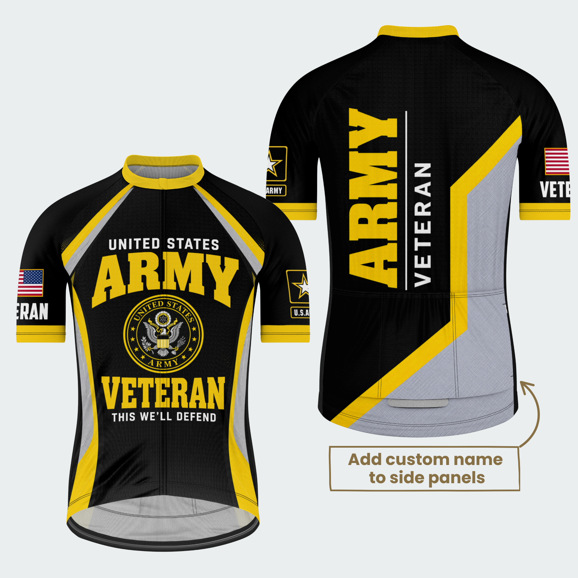Men Personalized U.S. Army Defender Emblem Cycling Jersey & Kit — short sleeve jersey — featured image