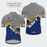 Men’s Personalized U.S. Navy Proudly Served Chevron Cycling Jersey & Kit