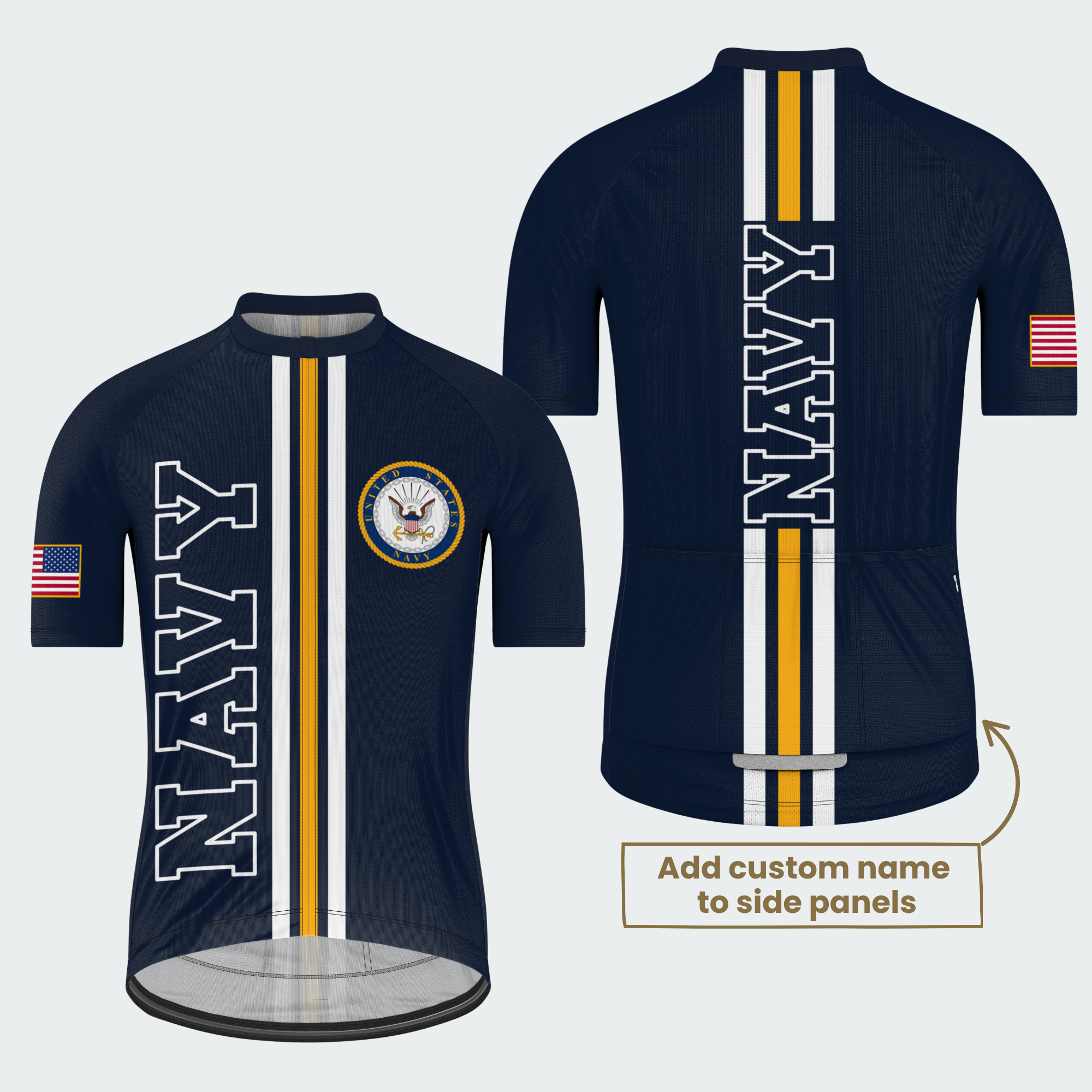 Men Personalized U.S. Navy Anchor Stripes Cycling Jersey & Kit — short sleeve jersey — featured image