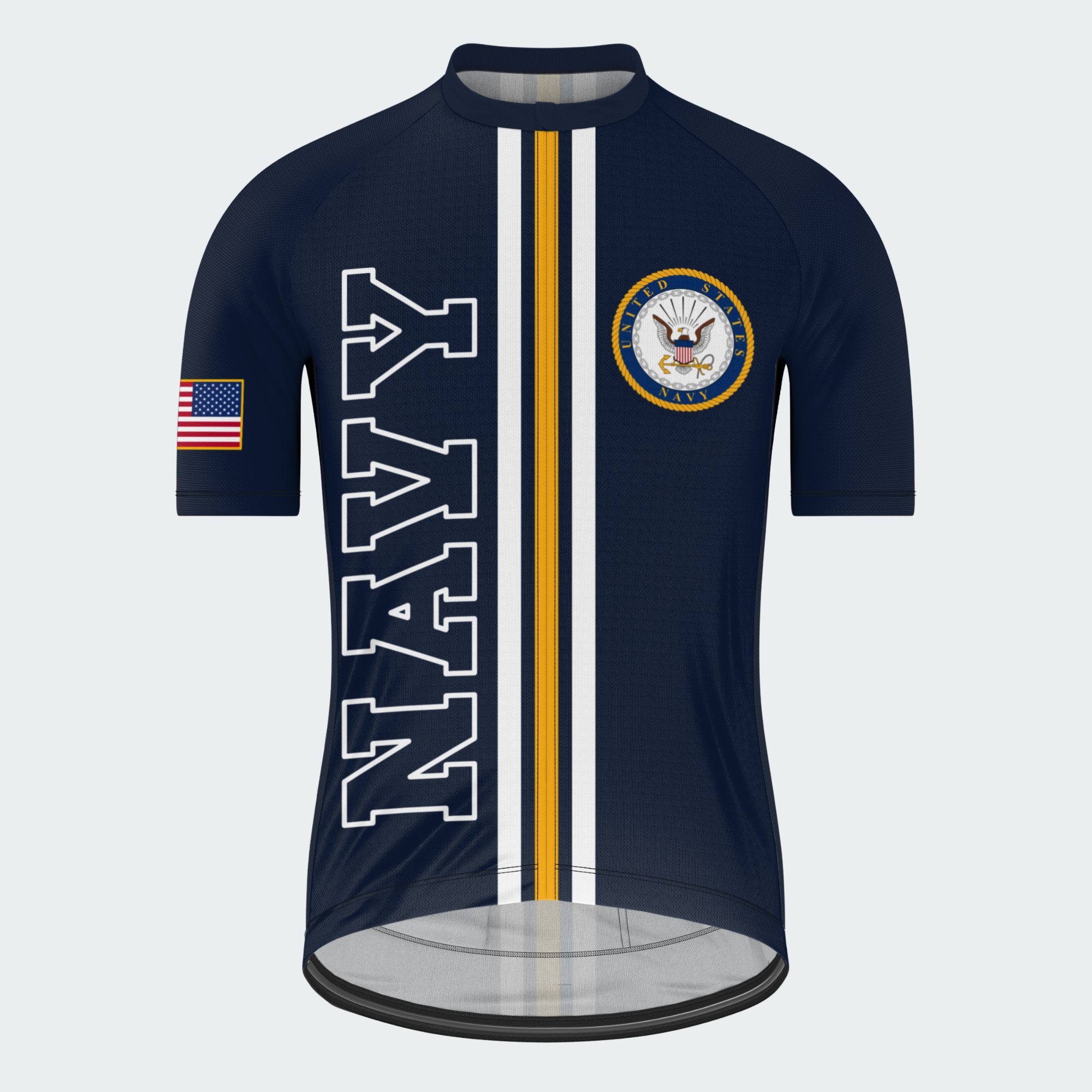 Men Personalized U.S. Navy Anchor Stripes Cycling Jersey & Kit — short sleeve jersey — image 02