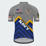 Men’s Personalized U.S. Navy Proudly Served Chevron Cycling Jersey & Kit