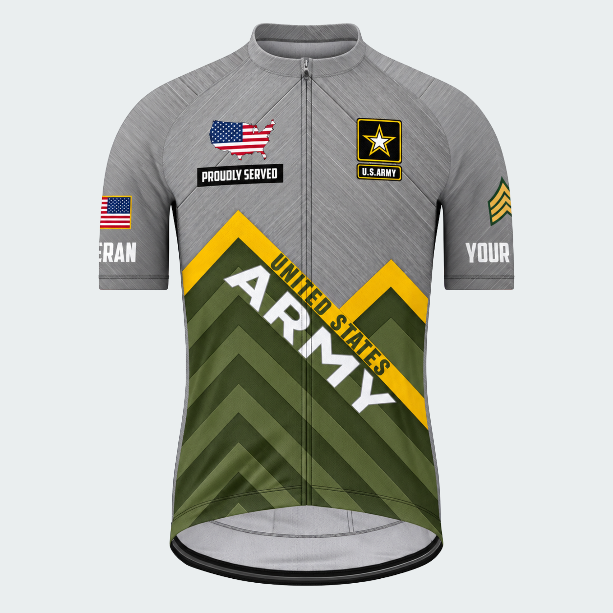 Men Personalized U.S. Army Mountain Chevron Cycling Jersey & Kit — short sleeve jersey — image 02