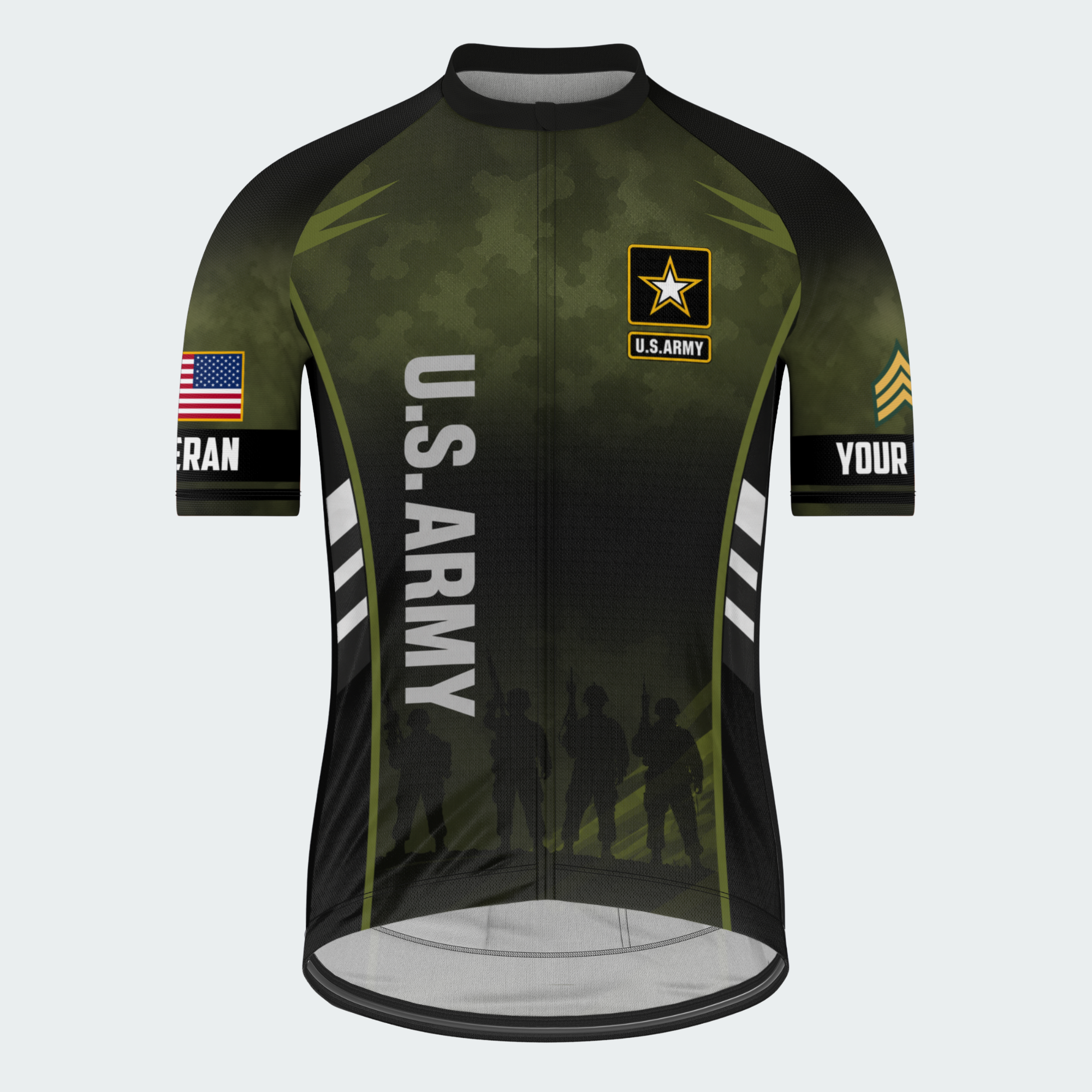 Men Personalized U.S. Army Brotherhood Ride Cycling Jersey & Kit — short sleeve jersey — image 02