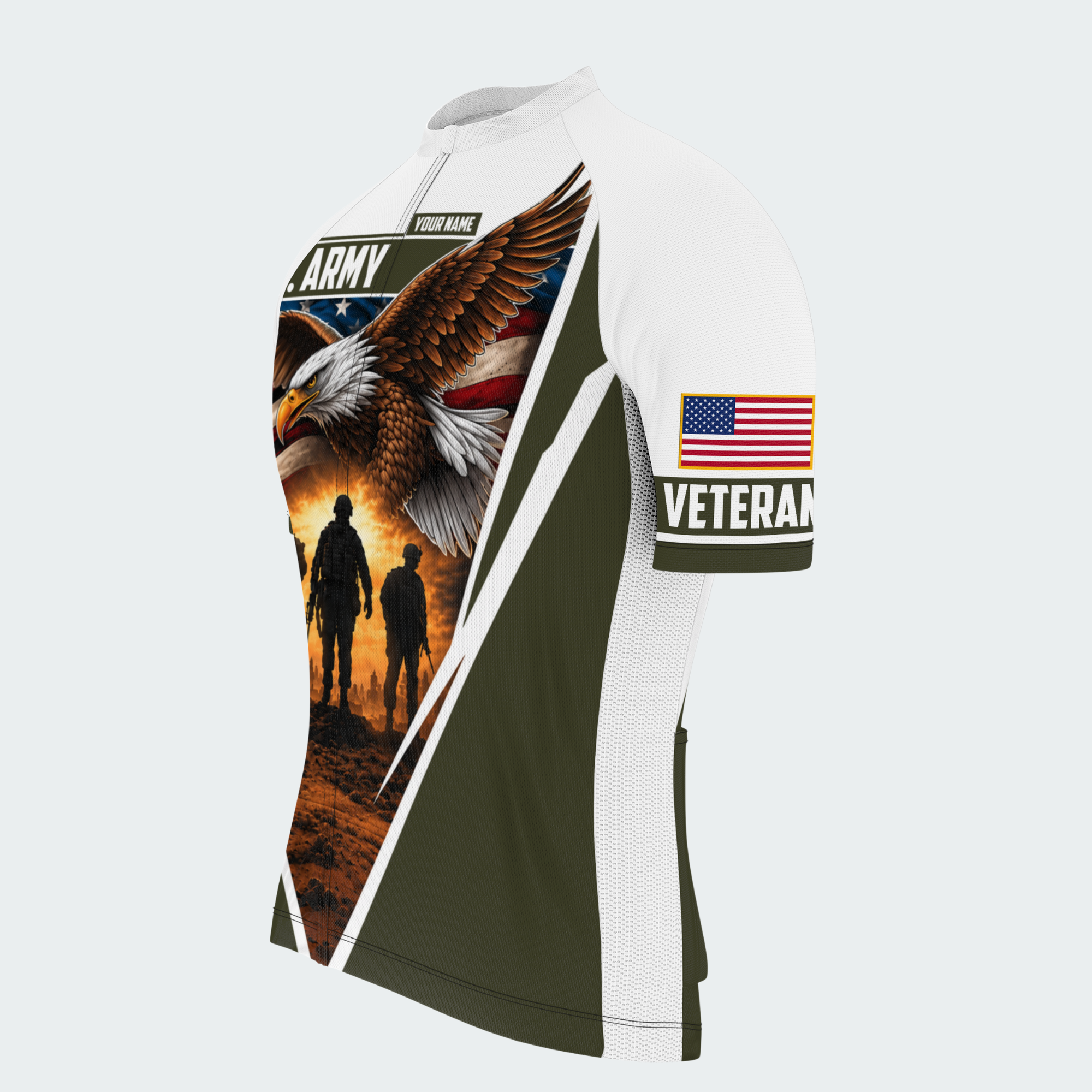 Men Personalized U.S. Army Eagle & Troop Cycling Jersey & Kit — short sleeve jersey — image 04