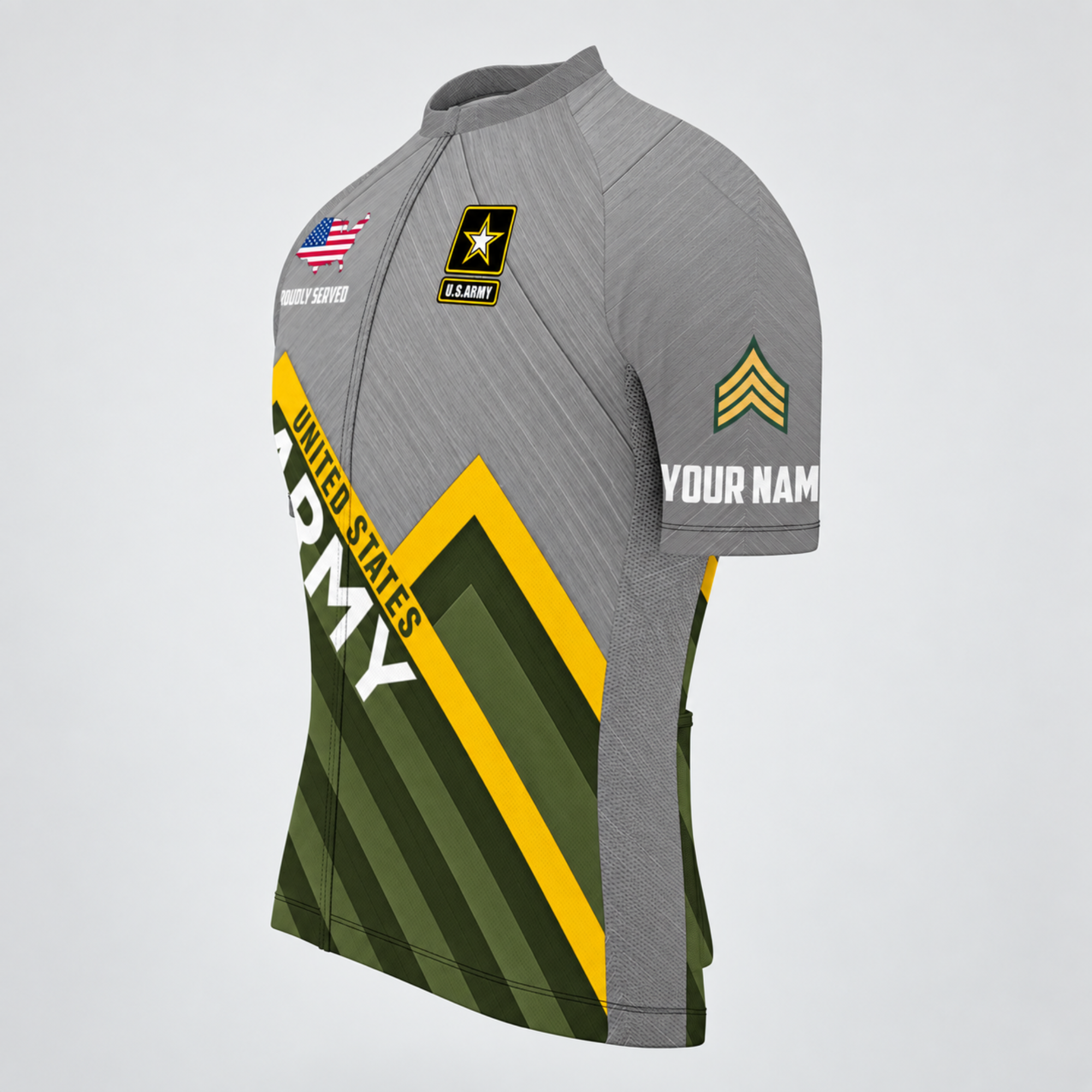 Men Personalized U.S. Army Mountain Chevron Cycling Jersey & Kit — short sleeve jersey — image 04