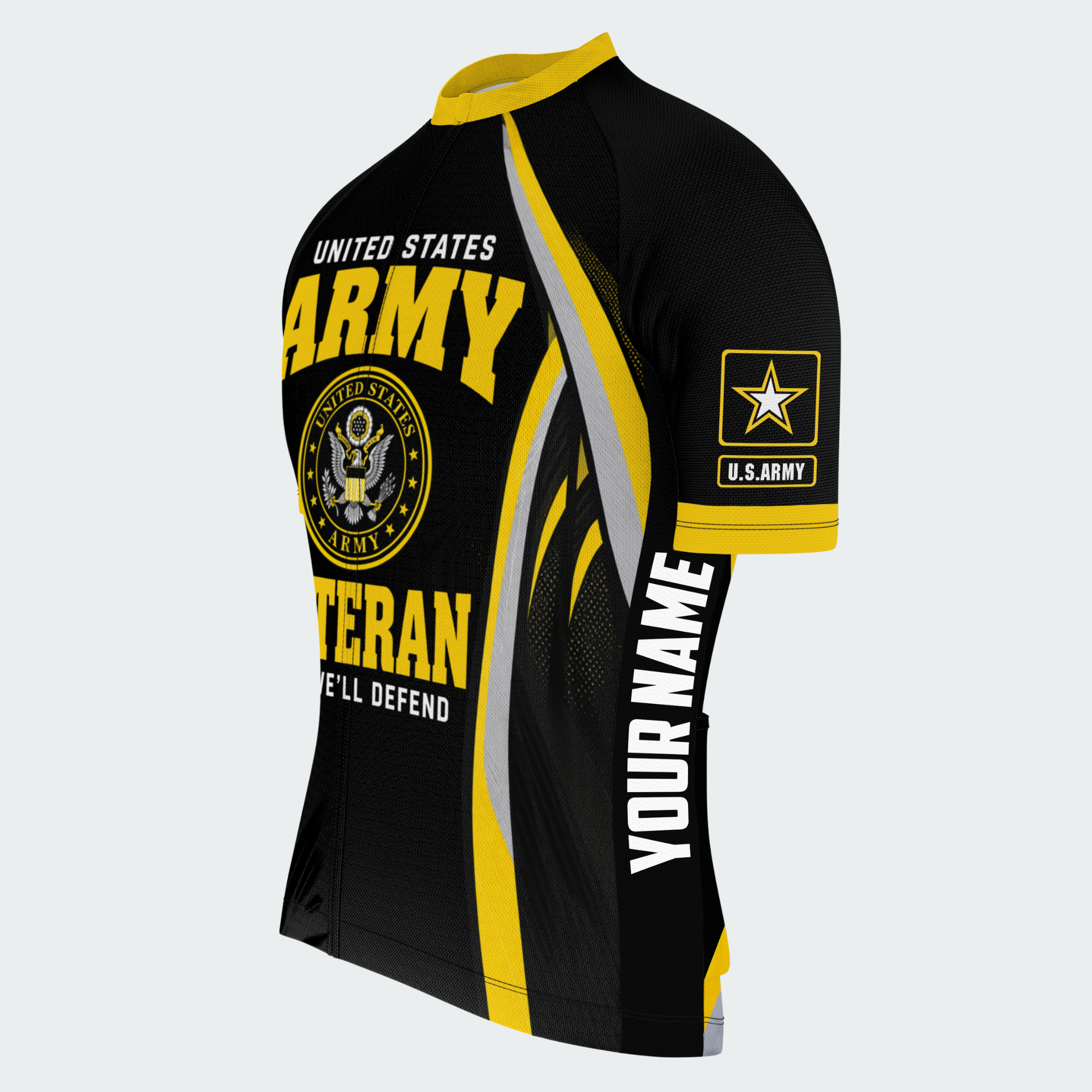 Men Personalized U.S. Army Defender Emblem Cycling Jersey & Kit — short sleeve jersey — image 04