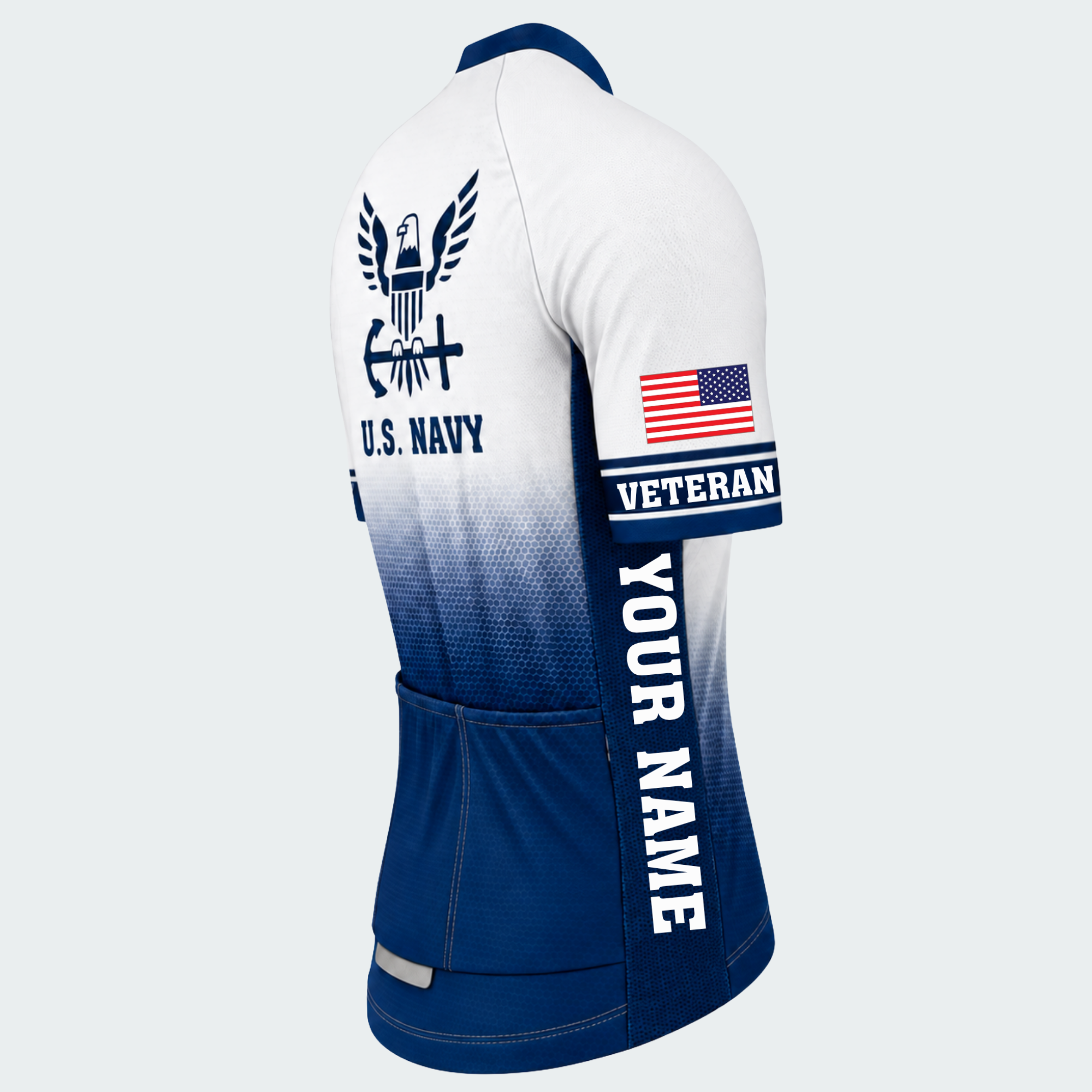 Men Personalized U.S. Navy Veteran Proudly Served Emblem Cycling Jersey & Kit — short sleeve jersey — image 05