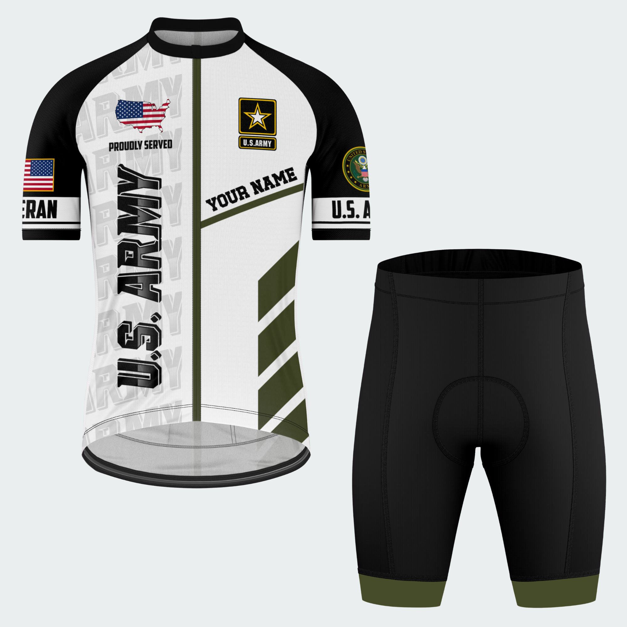 Men Personalized U.S. Army Proud Rider Cycling Jersey & Kit — short sleeve shorts kit — featured image