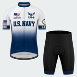 Men Personalized U.S. Navy Veteran Proudly Served Emblem Cycling Jersey & Kit — short sleeve shorts kit — featured image