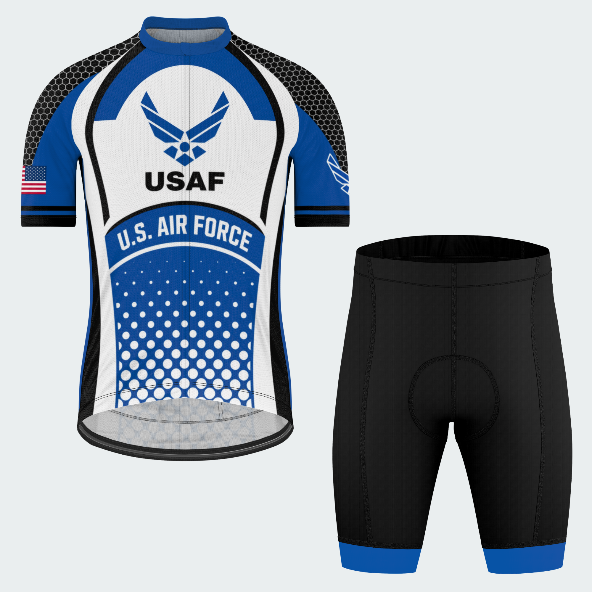 Men’s Personalized U.S. Air Force USAF Emblem Cycling Jersey & Kit