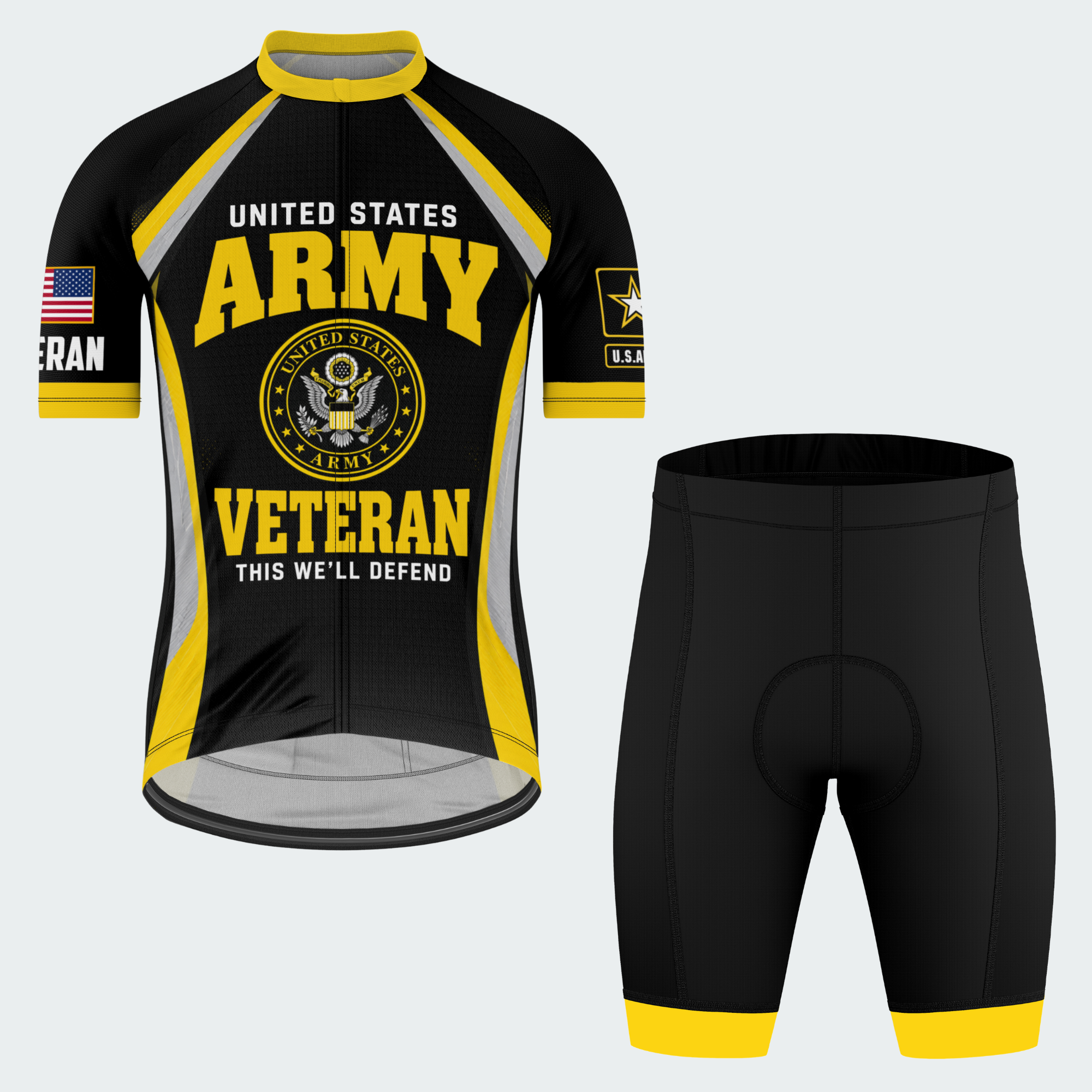 Men Personalized U.S. Army Defender Emblem Cycling Jersey & Kit — short sleeve shorts kit — featured image