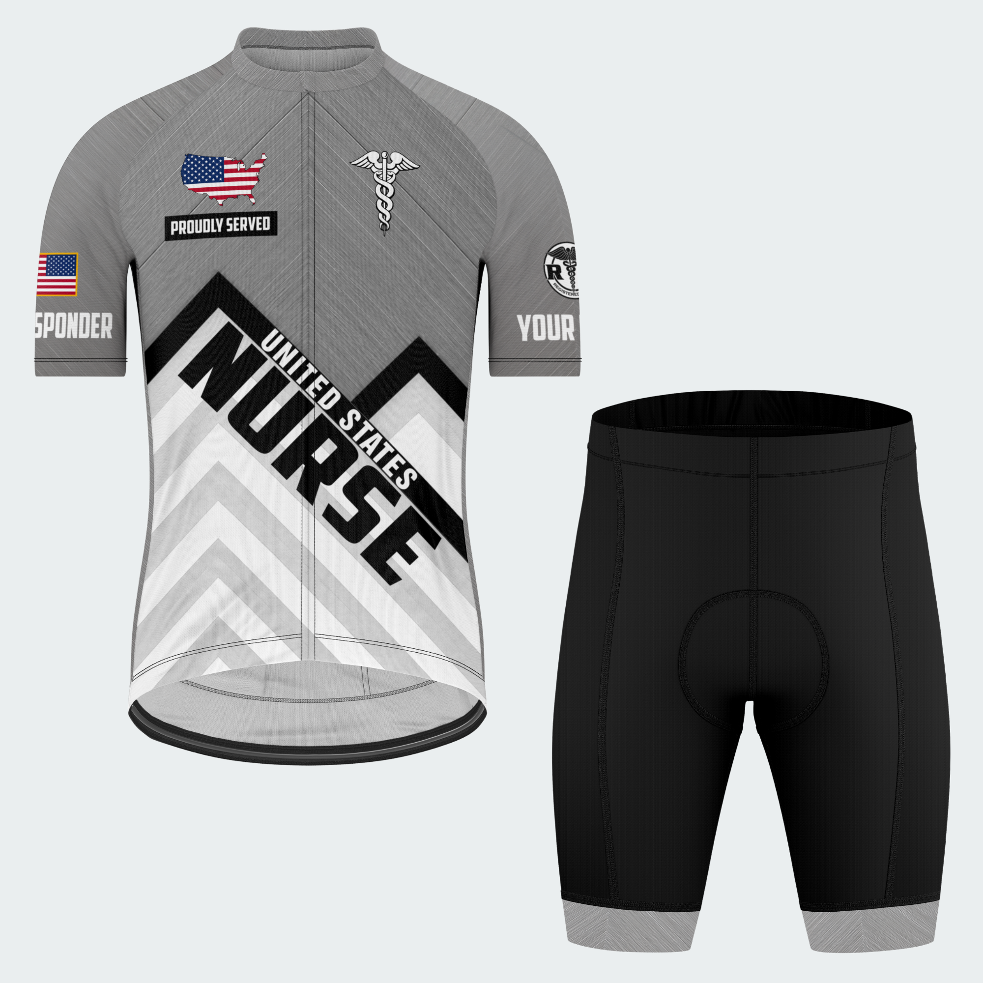 Men’s Personalized U.S. Nurse Proudly Served Cycling Jersey & Kit
