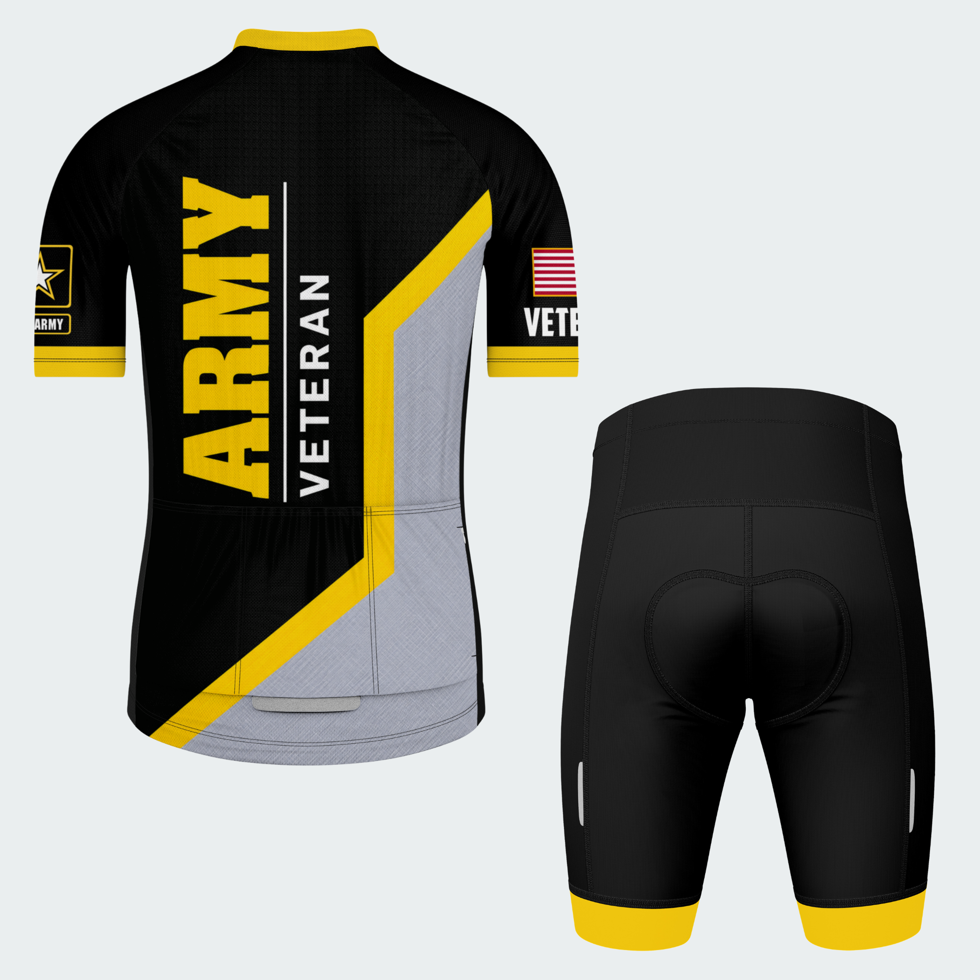 Men Personalized U.S. Army Defender Emblem Cycling Jersey & Kit — short sleeve shorts kit — image 02
