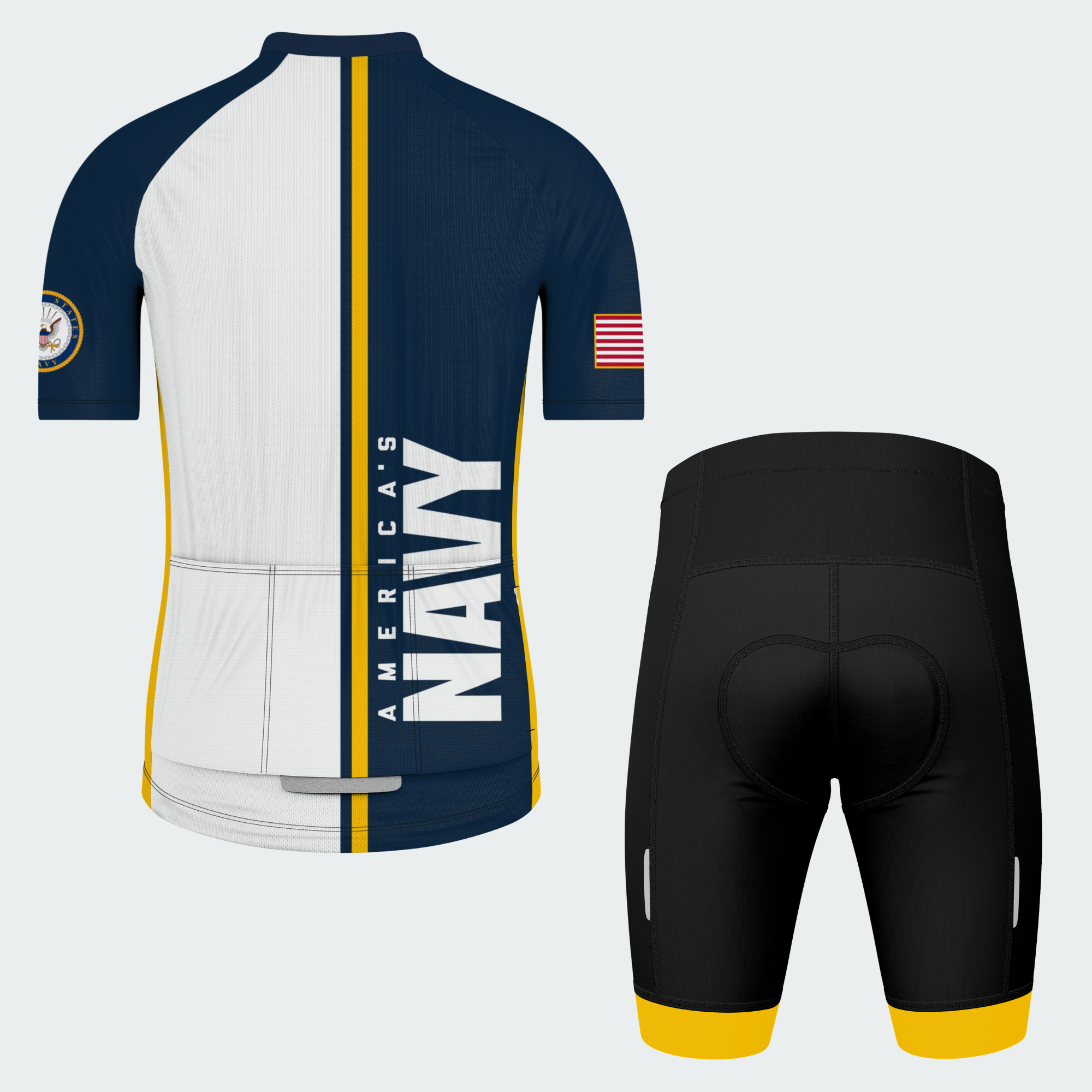 Men Personalized U.S. Navy Eagle Cycling Jersey & Kit — short sleeve shorts kit — image 02