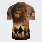 Men’s Faith Made Me a Soldier Custom Military Regular Fit Cycling Jersey