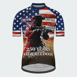 Men’s 250 Years of Freedom Soldier Patriotic Regular Fit Cycling Jersey