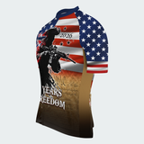 Men’s 250 Years of Freedom Soldier Patriotic Regular Fit Cycling Jersey