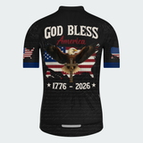 Men’s God Bless America 1776–2026 Patriotic Regular Fit Cycling Jersey