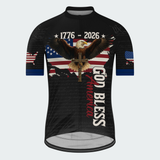 Men’s God Bless America 1776–2026 Patriotic Regular Fit Cycling Jersey