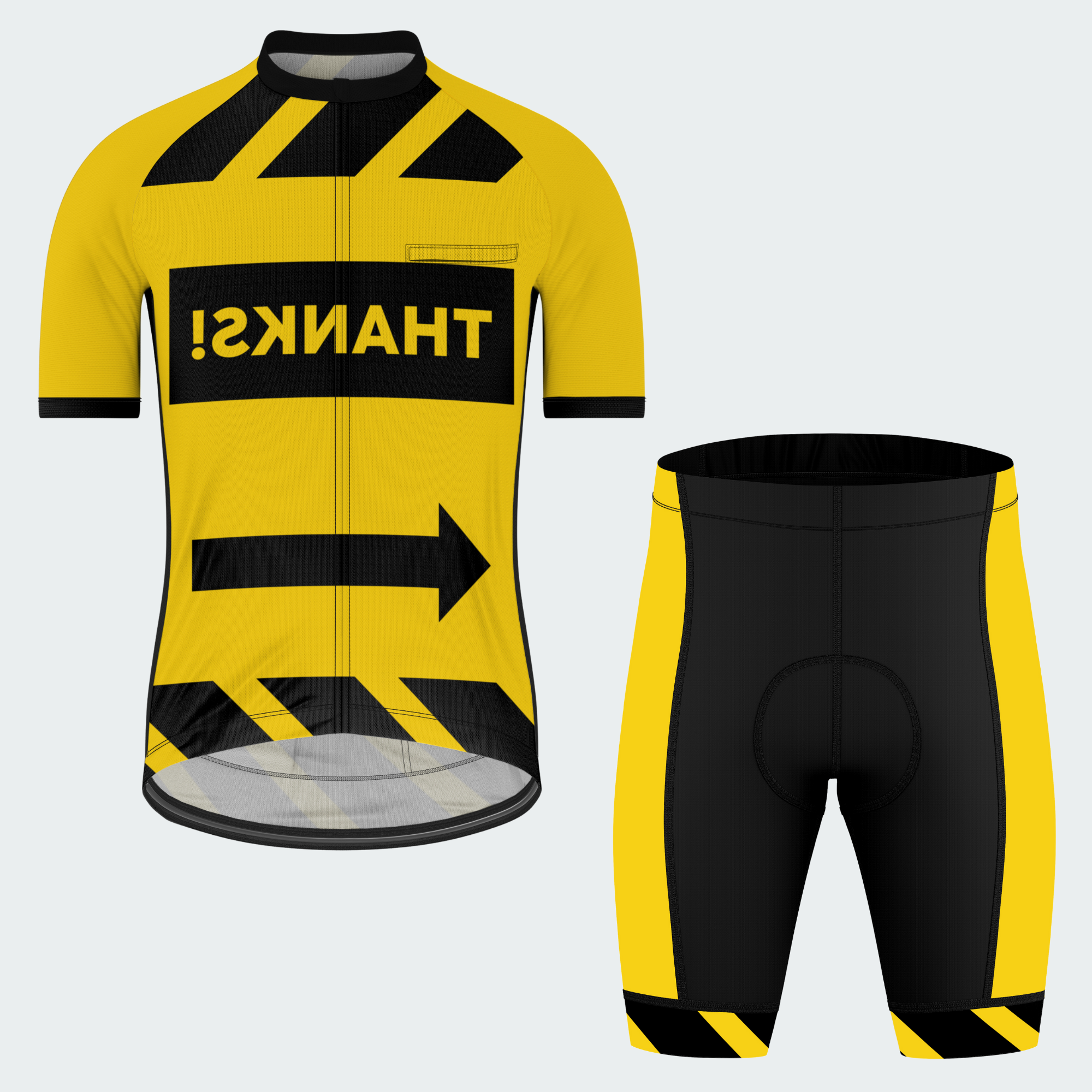 Men's 3 Feet Traffic Sign Regular Fit Cycling Kit