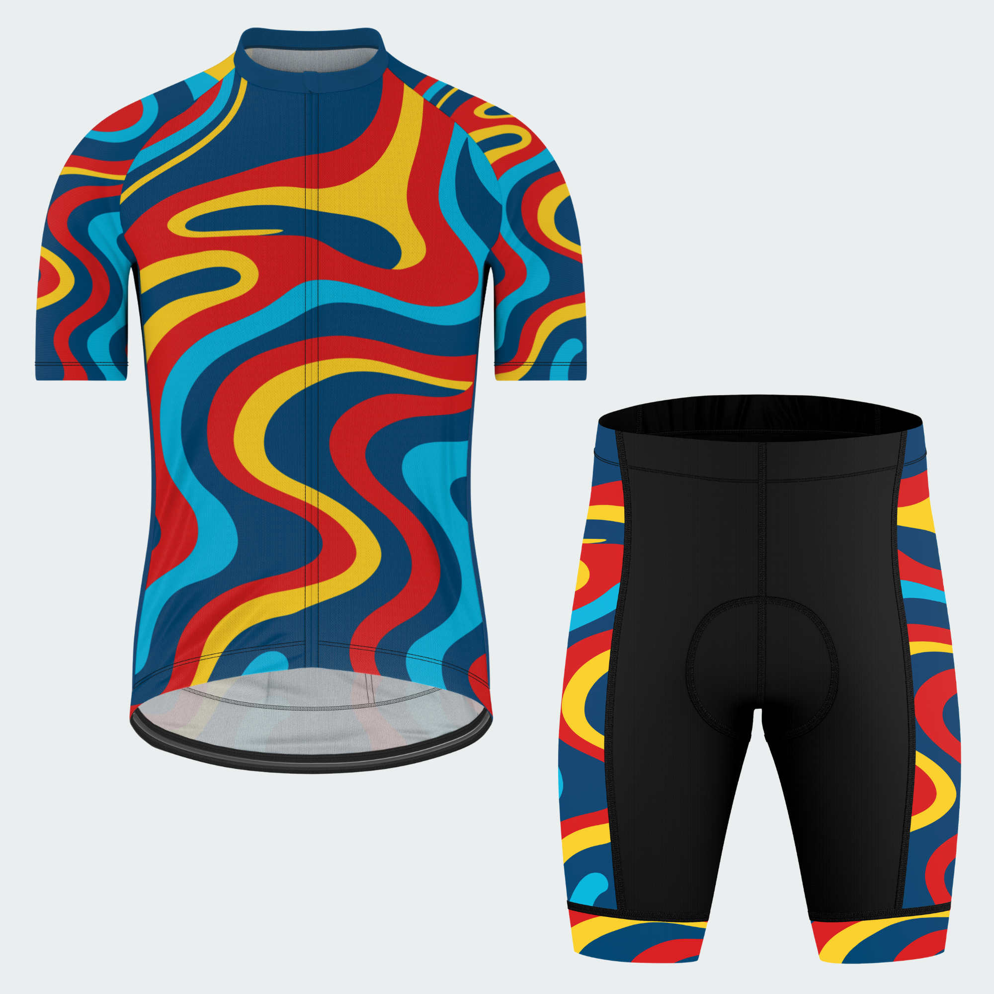 Men's Colorful Psychedelic Swirls Regular Fit Cycling Kit