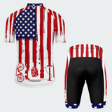 Men's Cycling American Flag Regular Fit Cycling Kit