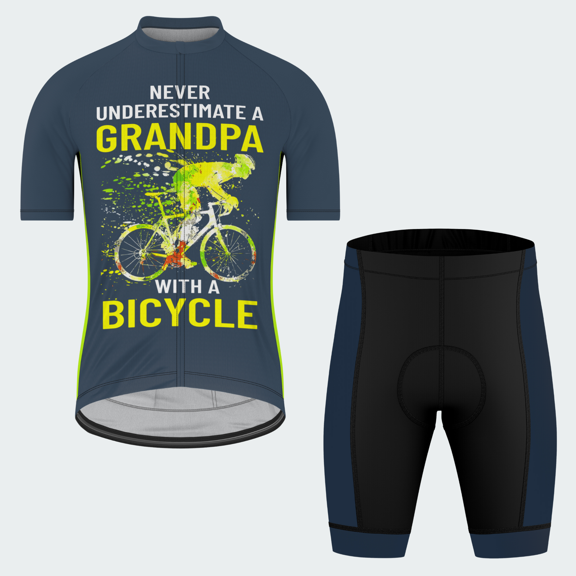Men's A Grandpa With A Bicycle In Regular Fit Cycling Kit