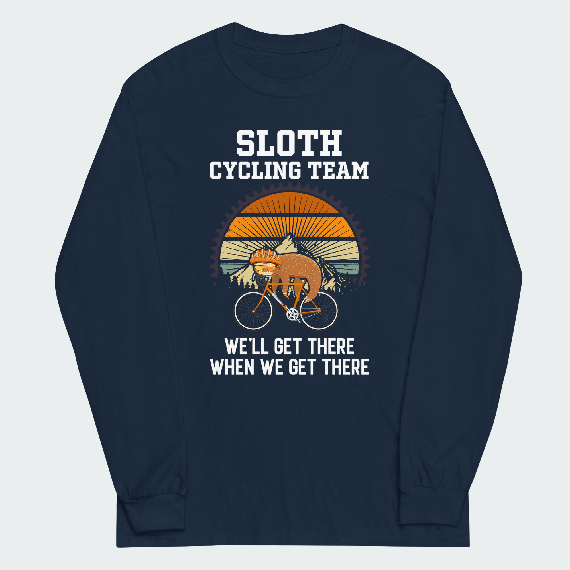 Men's Sloth Cycling Team Funny Tops