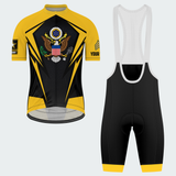 Men’s Personalized U.S. Army Veteran Eagle Seal Black & Gold Cycling Jersey & Kit