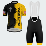 Men’s Personalized U.S. Veteran Proudly Served Gun Skull Cycling Jersey & Kit
