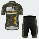 Men’s Personalized U.S. Army Retired Rifle Flag Camo Cycling Jersey & Kit