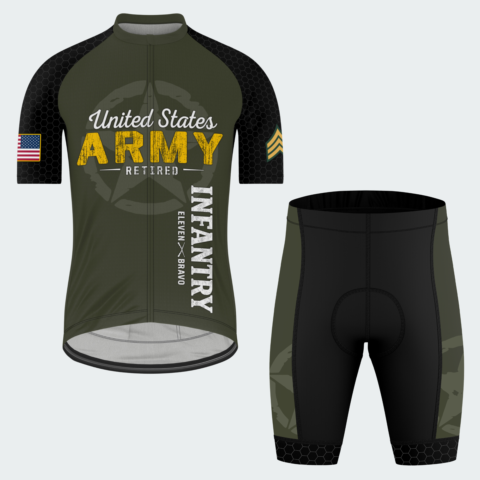Men’s Personalized U.S. Army Retired Infantry Branch Cycling Jersey & Kit