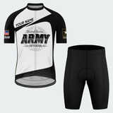 Men’s Personalized U.S. Army Veteran Black & White Cycling Jersey & Kit