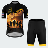 Men’s Personalized U.S. Army Veteran Sunset Soldier Silhouette Cycling Jersey & Kit