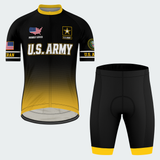 Men’s Personalized U.S. Army Veteran Black & Gold Star Cycling Jersey & Kit