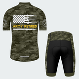 Men’s Personalized U.S. Army Retired Rifle Flag Camo Cycling Jersey & Kit